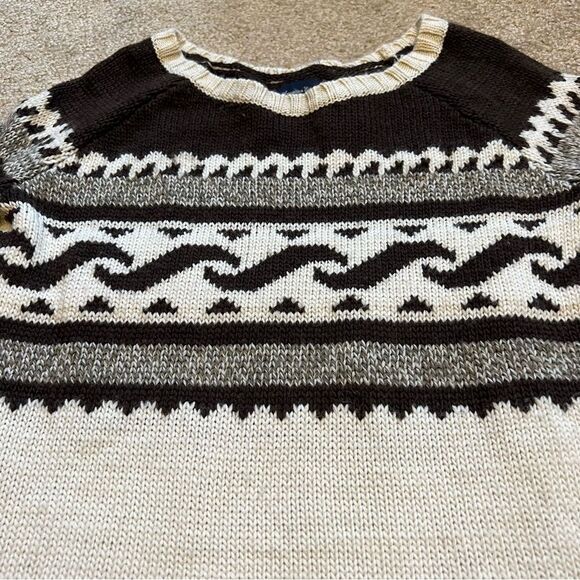 American Eagle Brown and cream intarsia knit oversized sweater, size XS - Picture 5 of 7
